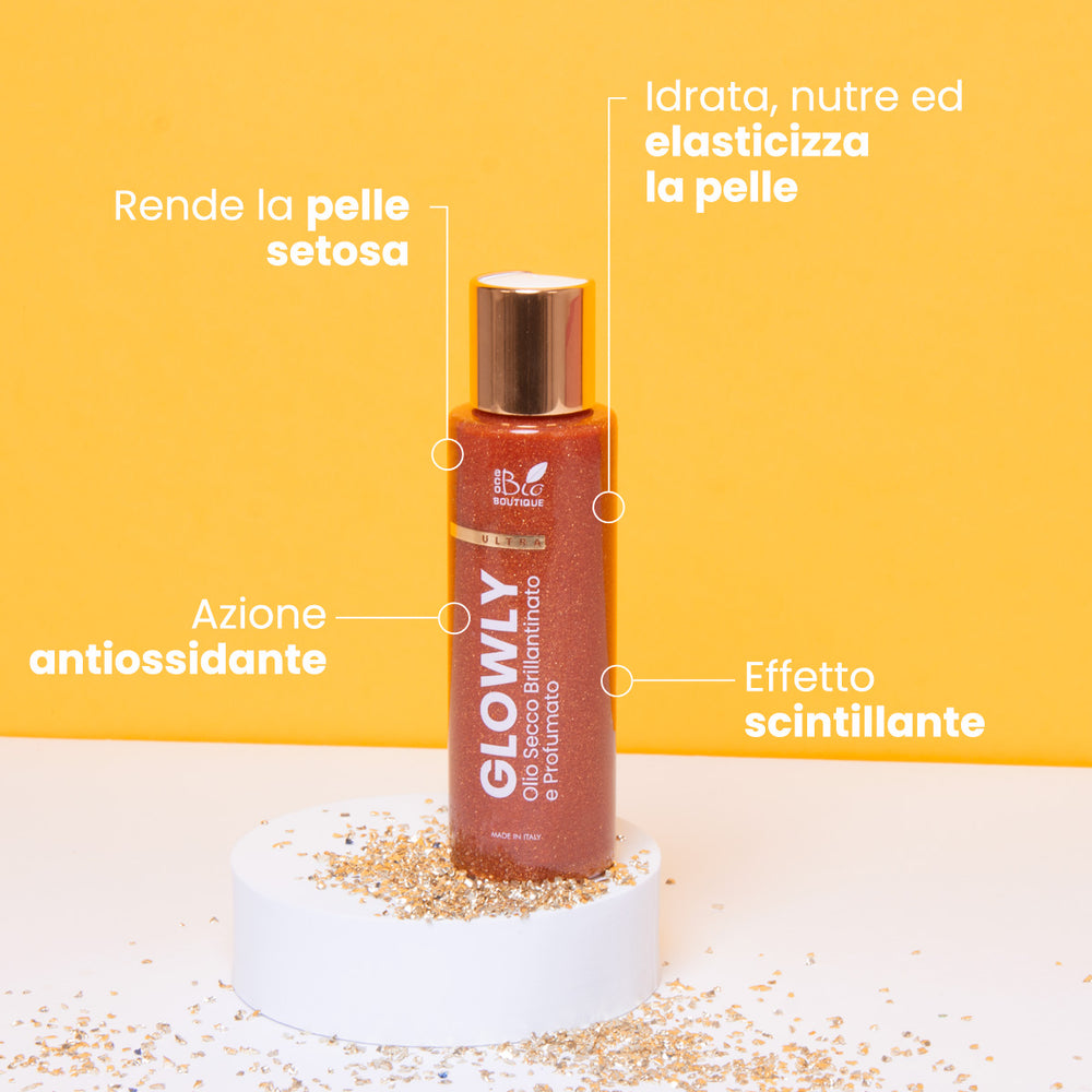 Glowly - Olio Secco Brillantinato e Profumato | Eco Bio Boutique