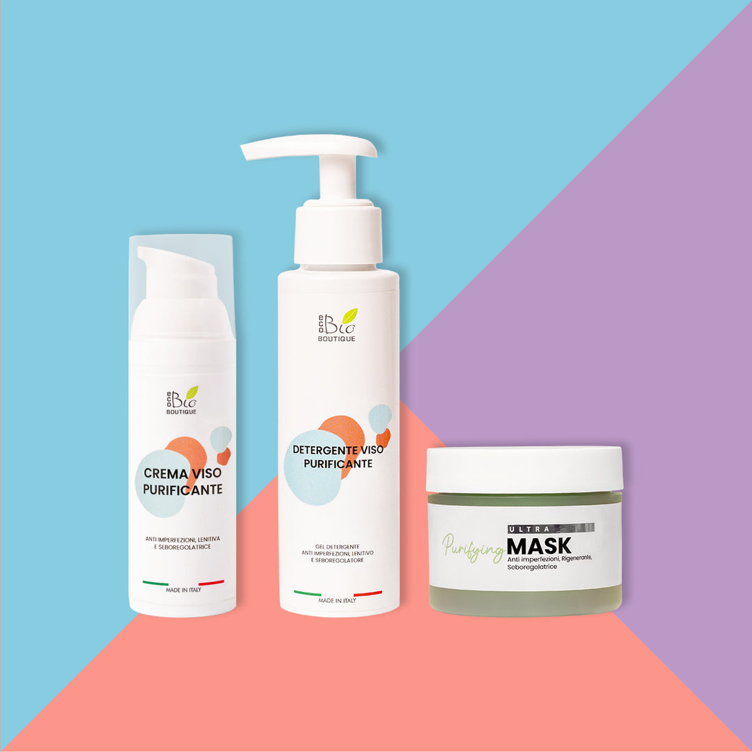 Set Skincare Purificante - Anti imperfezioni, Rigenerante, Seboregolarizzante | Eco Bio Boutique