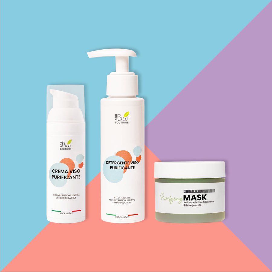 Set Skincare Purificante - Anti imperfezioni, Rigenerante, Seboregolarizzante | Eco Bio Boutique