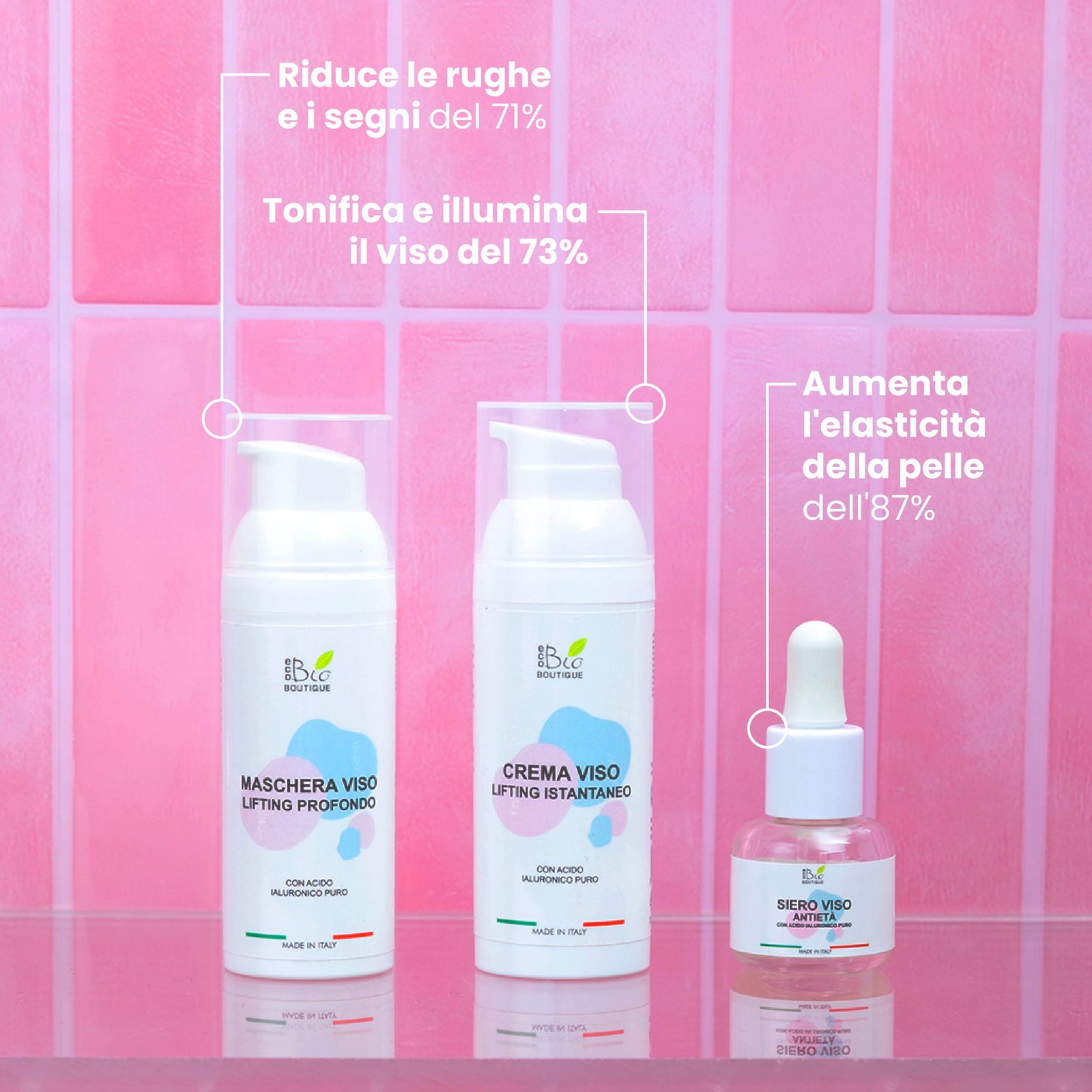 Set Rivitalizzante Viso con Acido Ialuronico Puro | Eco Bio Boutique 