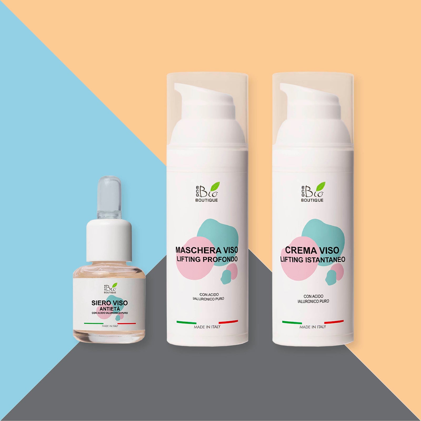 Set Rivitalizzante Viso con Acido Ialuronico Puro | Eco Bio Boutique 