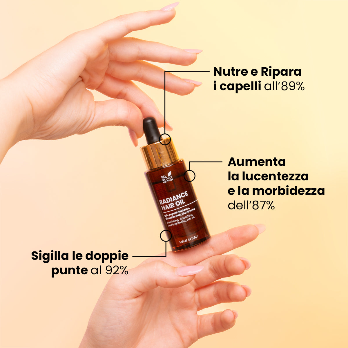 Radiance Hair Oil - Olio capelli Nutriente, Disciplinante, Illuminante | Eco Bio Boutique
