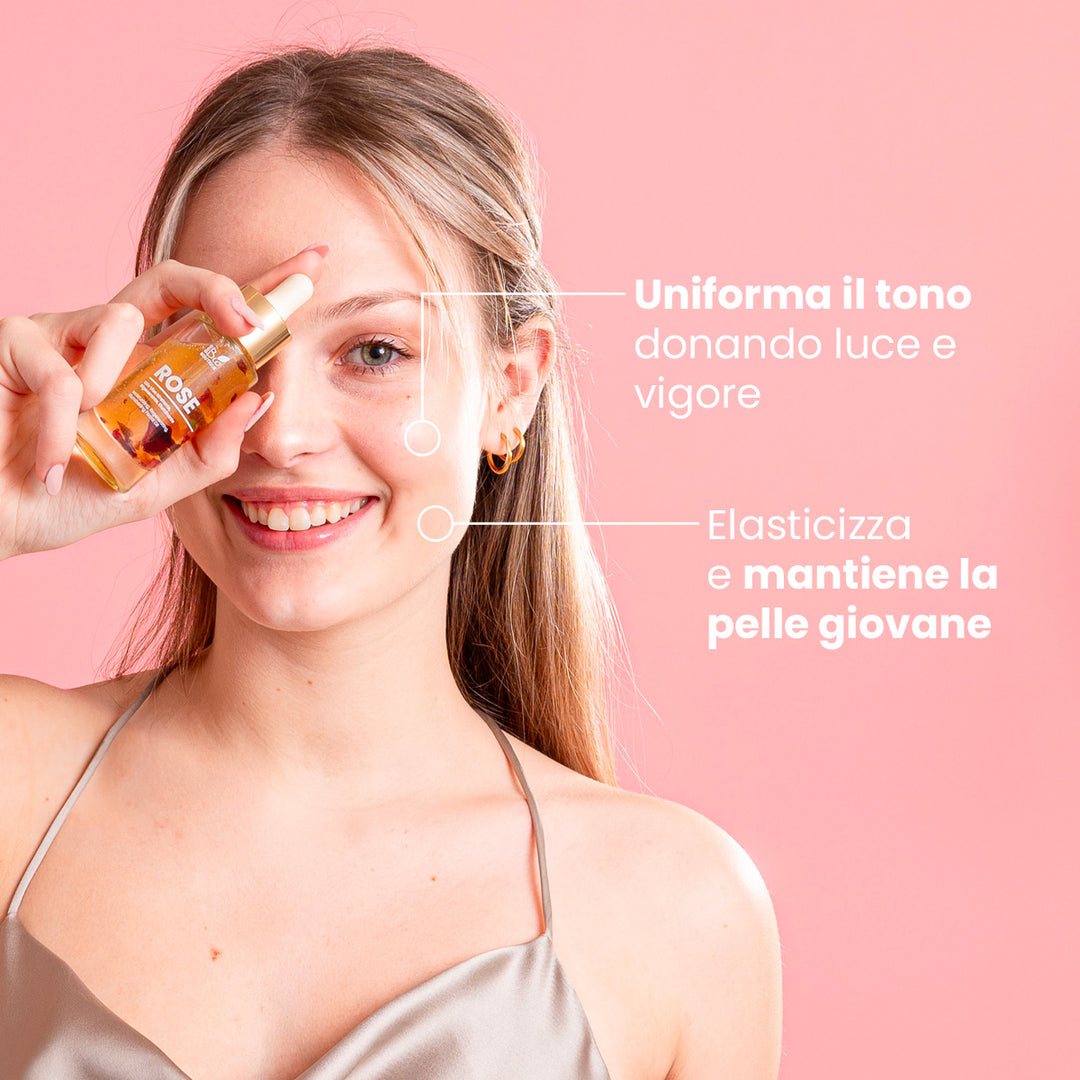 Rose - Olio Viso Idratante, Rigenerante, Illuminante | Eco Bio Boutique