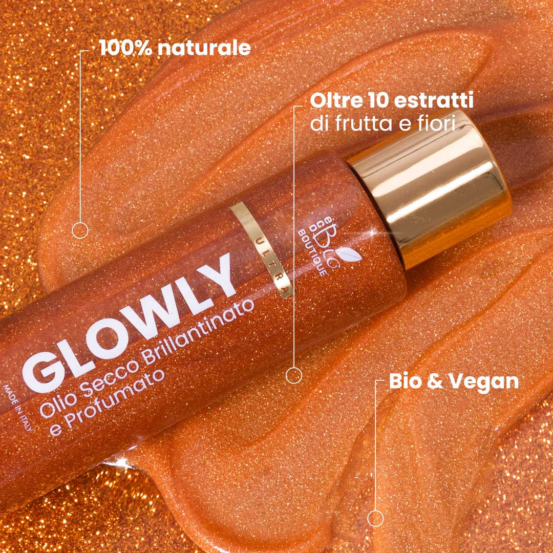 Glowly - Olio Secco Brillantinato e Profumato | Eco Bio Boutique